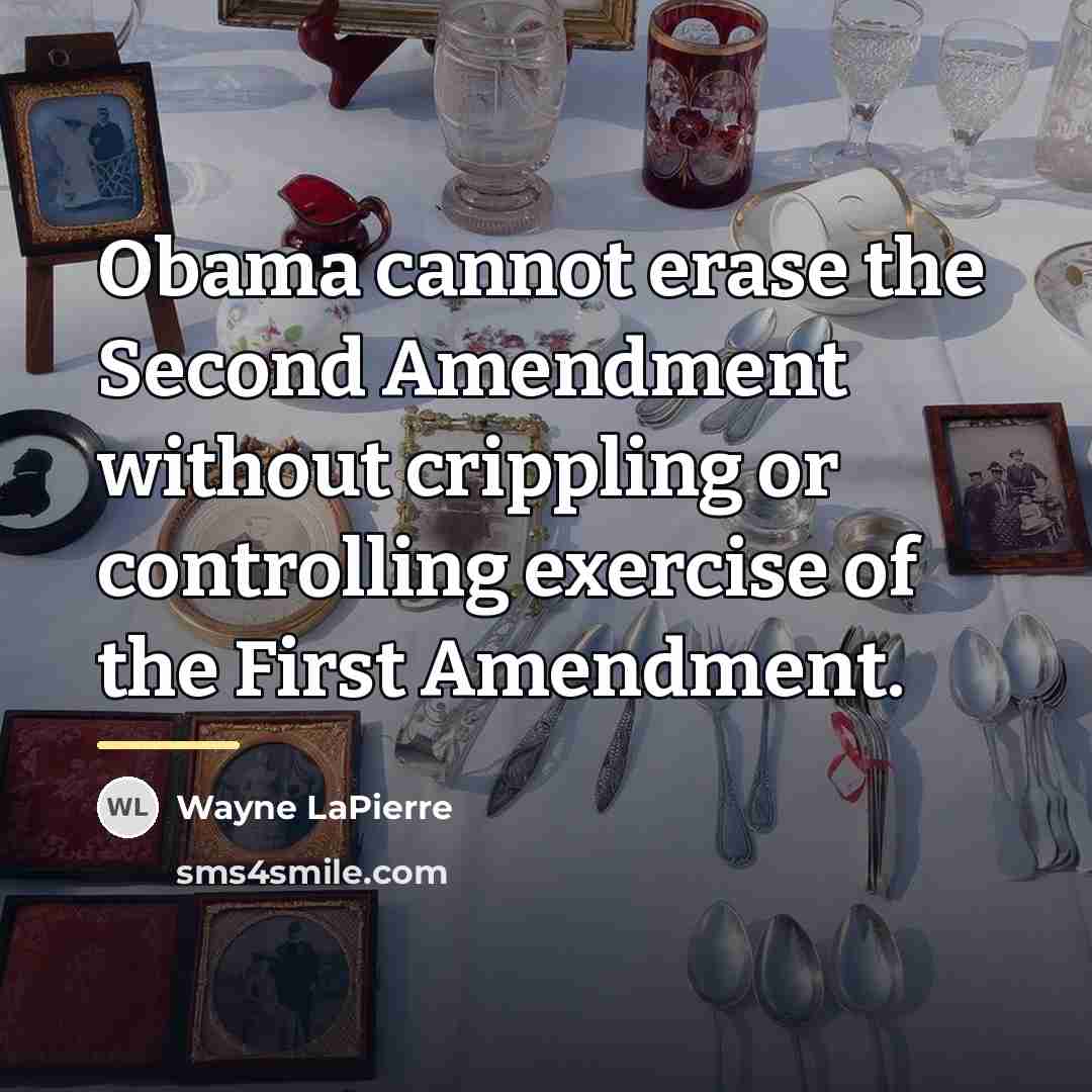 “Obama cannot erase the Second Amendment without crippling or controlling…” quote by Wayne LaPierre