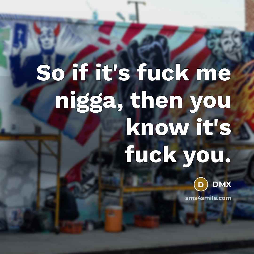 “So if it's fuck me nigga, then you know it's…” quote by Dmx
