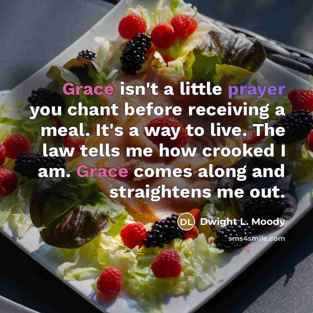 “Grace isn't a little prayer you chant before receiving a…” quote by Dwight L. Moody