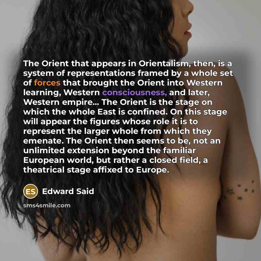 “The Orient that appears in Orientalism, then, is a system…” quote by Edward Said