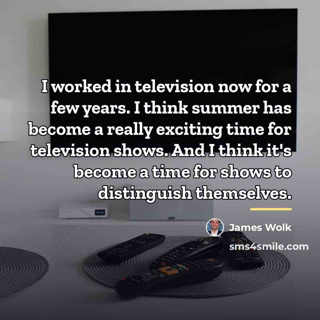 “I worked in television now for a few years. I…” quote by James Wolk