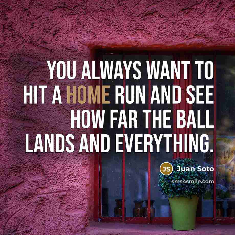 “You always want to hit a home run and see…” quote by Juan Soto