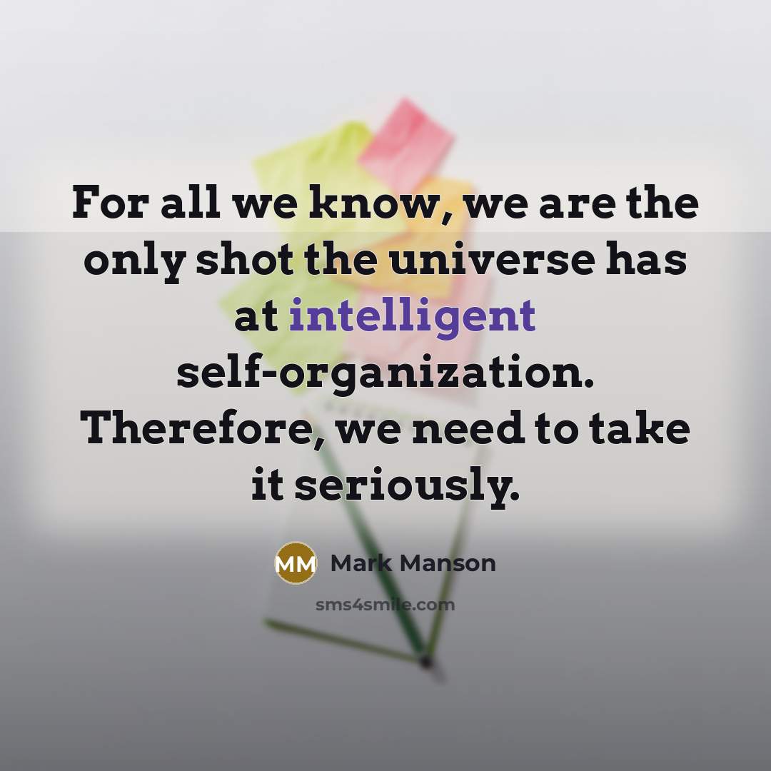 “For all we know, we are the only shot the…” quote by Mark Manson