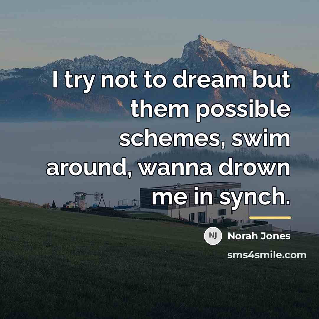 “I try not to dream but them possible schemes, swim…” quote by Norah Jones