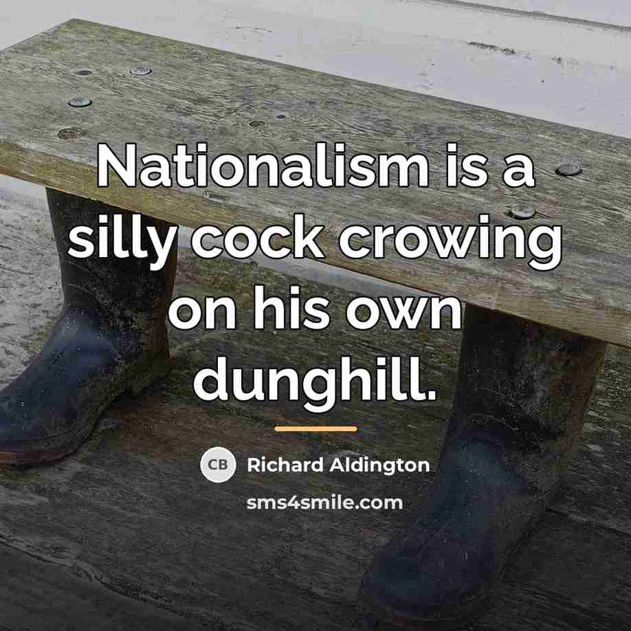 “Nationalism is a silly cock crowing on his own dunghill.…” quote by Richard Aldington