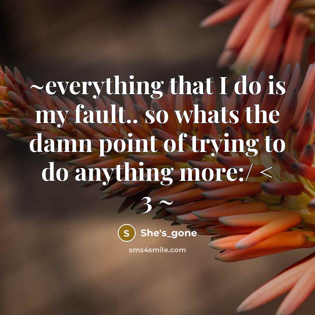“~everything that I do is my fault.. so whats the…” quote by She's_gone