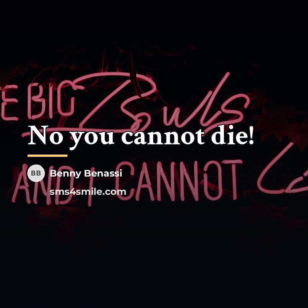 “No you cannot die!…” quote by Benny Benassi
