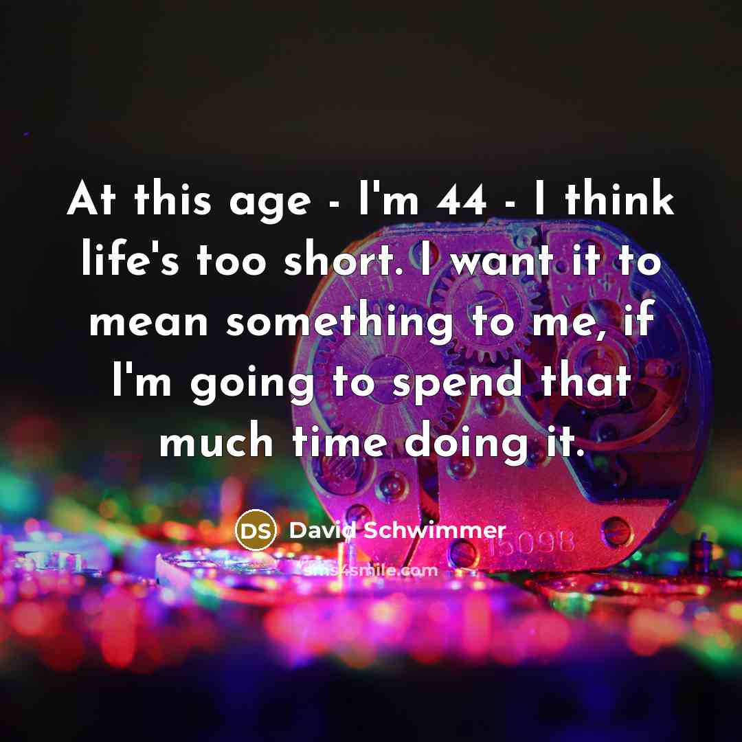 “At this age - I'm 44 - I think life's…” quote by David Schwimmer