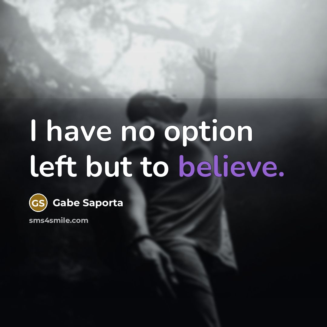 “I have no option left but to believe.” quote by Gabe Saporta
