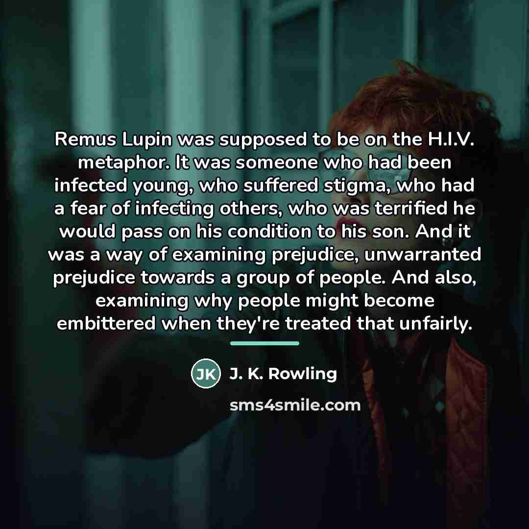 “Remus Lupin was supposed to be on the H.I.V. metaphor.…” quote by J. K. Rowling