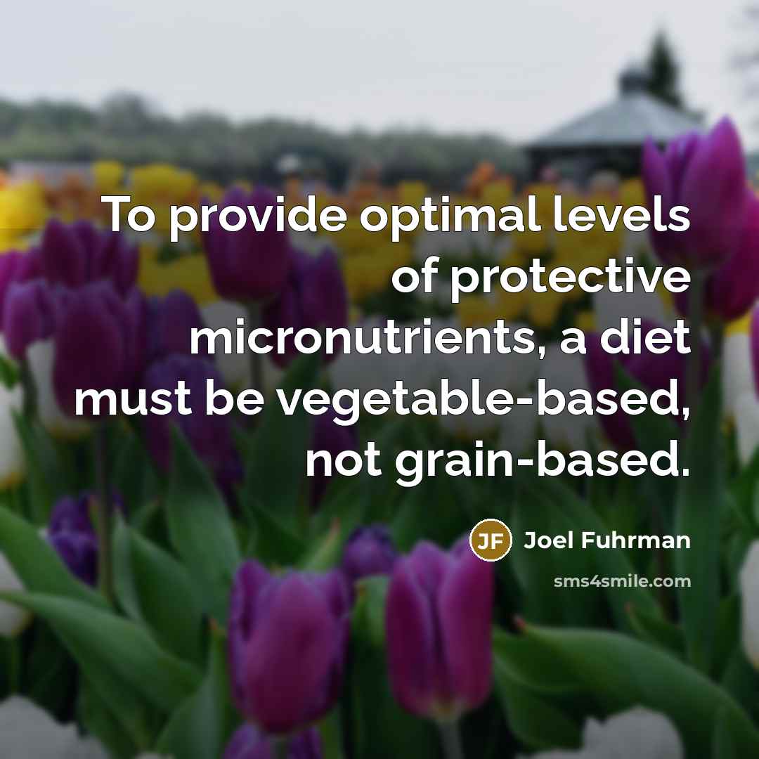 “To provide optimal levels of protective micronutrients, a diet must…” quote by Joel Fuhrman