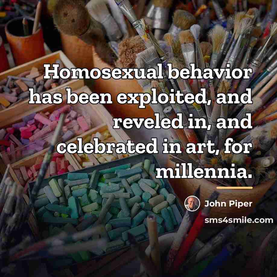 “Homosexual behavior has been exploited, and reveled in, and celebrated…” quote by John Piper