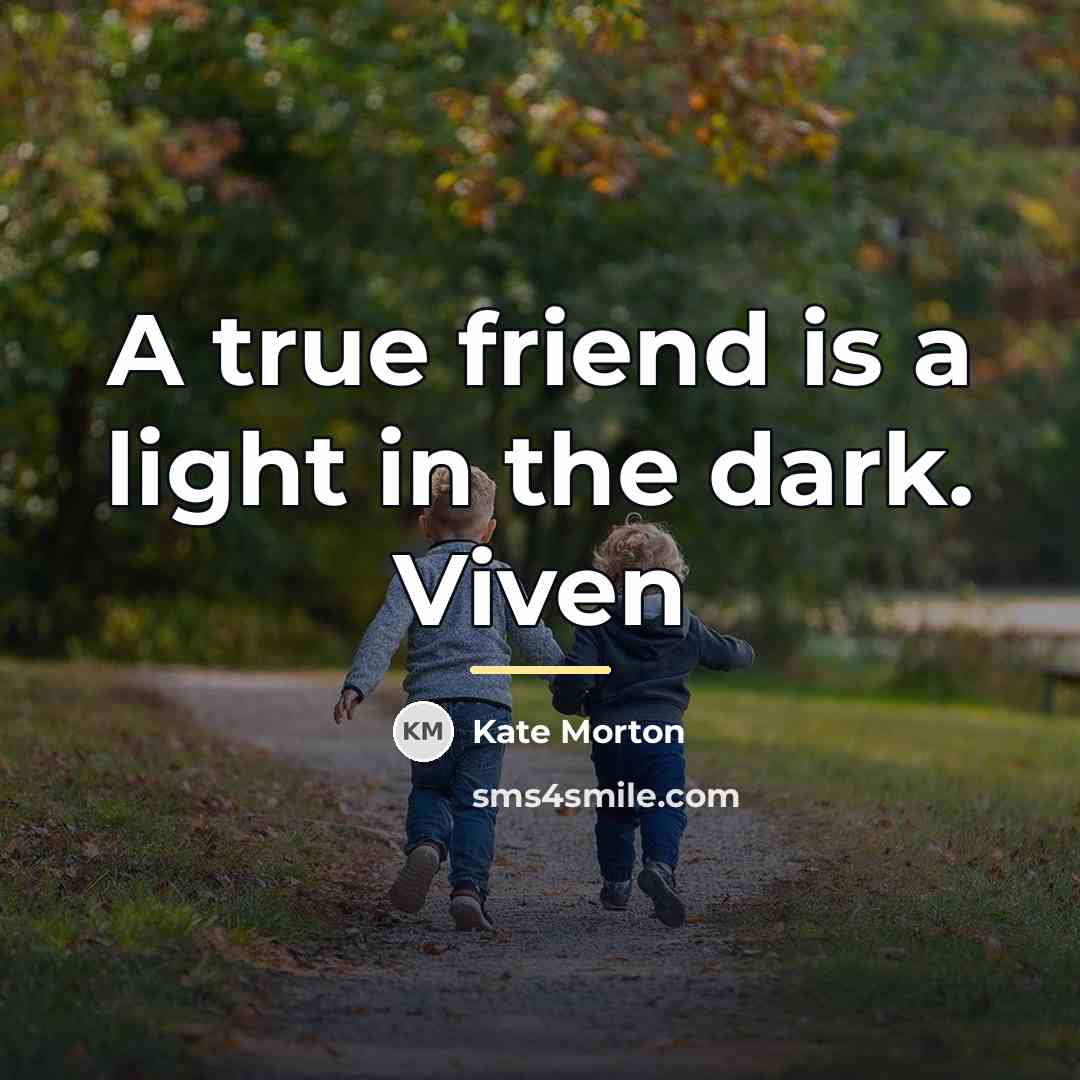 “A true friend is a light in the dark. Viven…” quote by Kate Morton