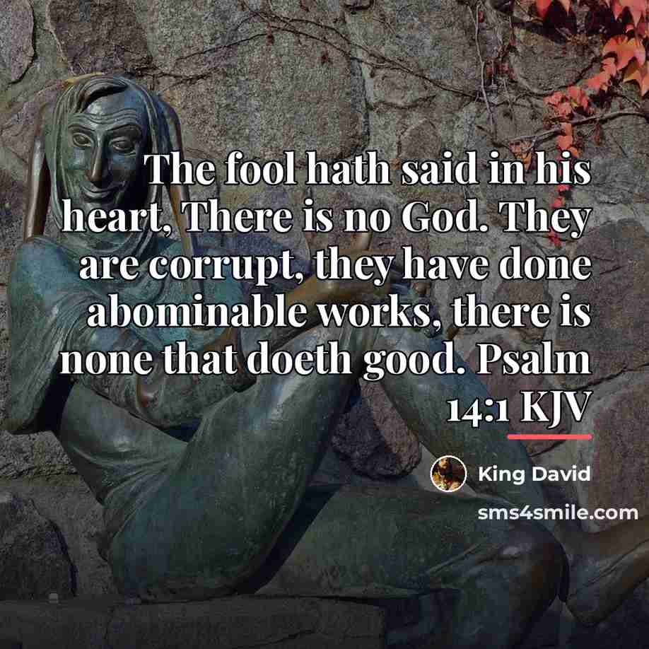 “The fool hath said in his heart, There is no…” quote by King David