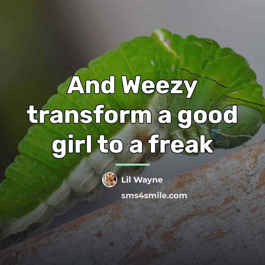 “And Weezy transform a good girl to a freak…” quote by Lil Wayne