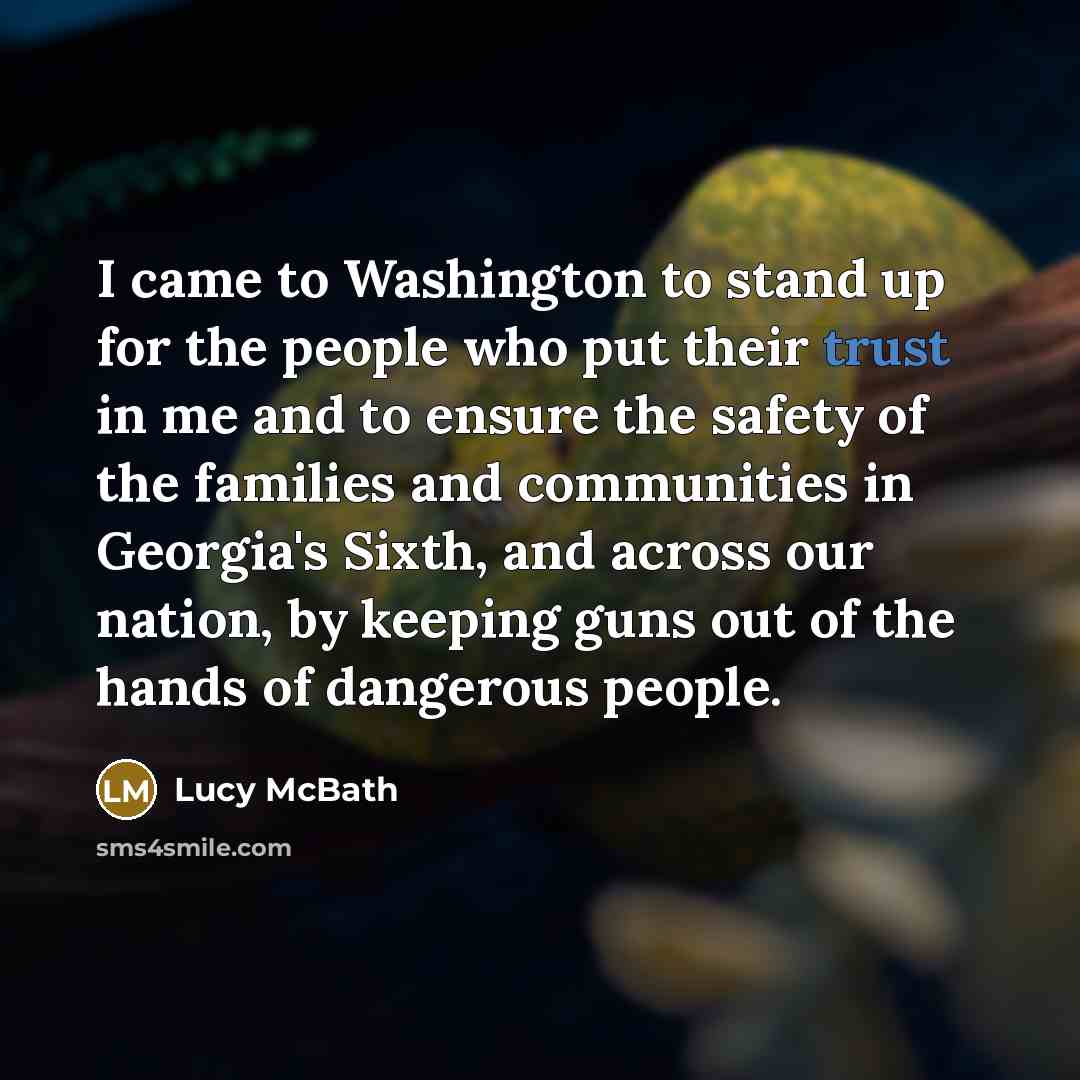 “I came to Washington to stand up for the people…” quote by Lucy McBath