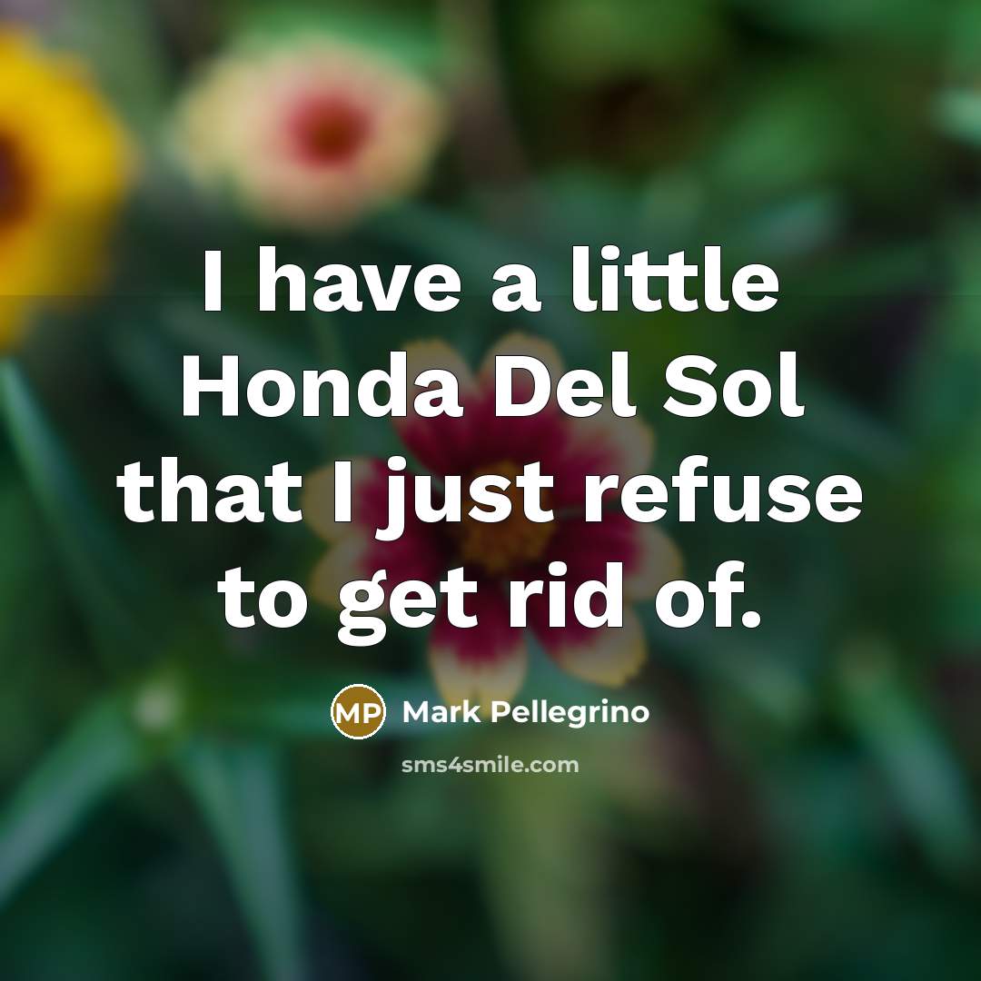 “I have a little Honda Del Sol that I just…” quote by Mark Pellegrino