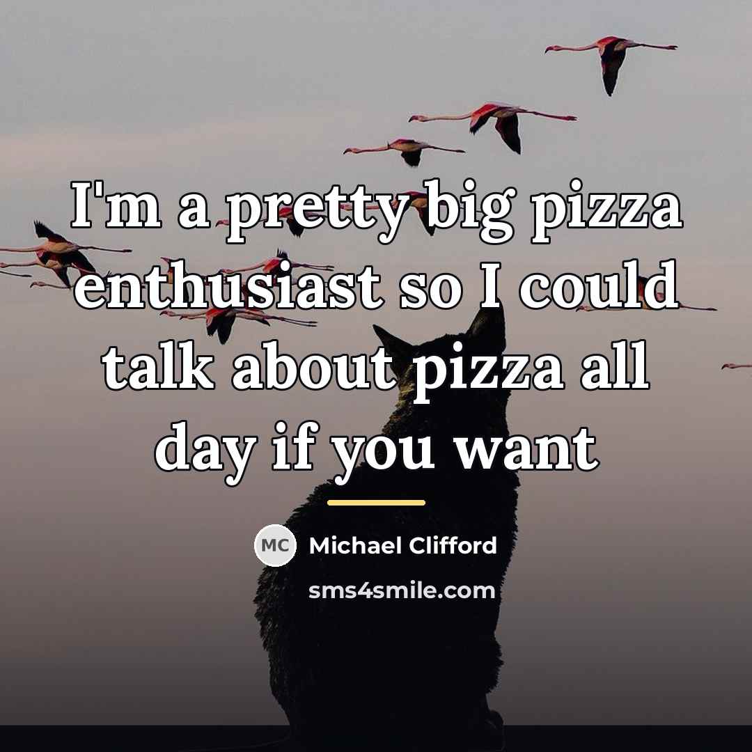 “I'm a pretty big pizza enthusiast so I could talk…” quote by Michael Clifford