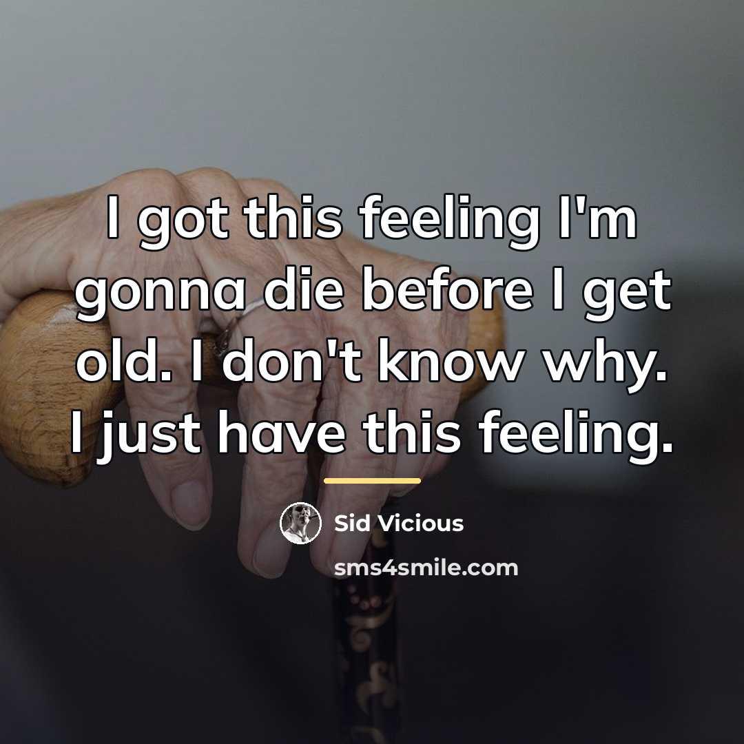 “I got this feeling I'm gonna die before I get…” quote by Sid Vicious