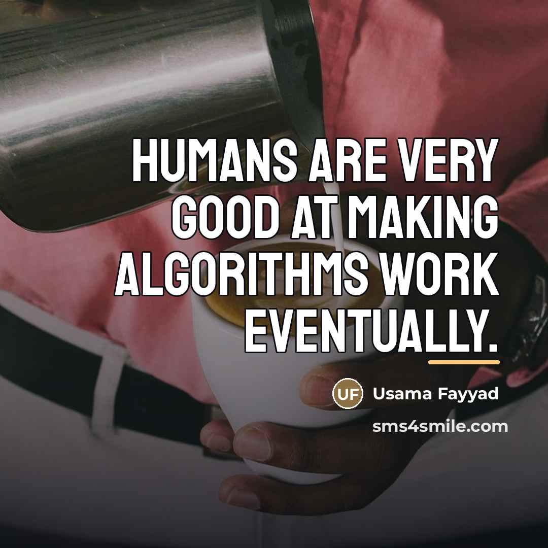 “Humans are very good at making algorithms work eventually.…” quote by Usama Fayyad