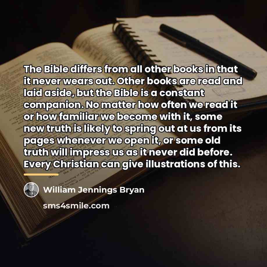“The Bible differs from all other books in that it…” quote by William Jennings Bryan