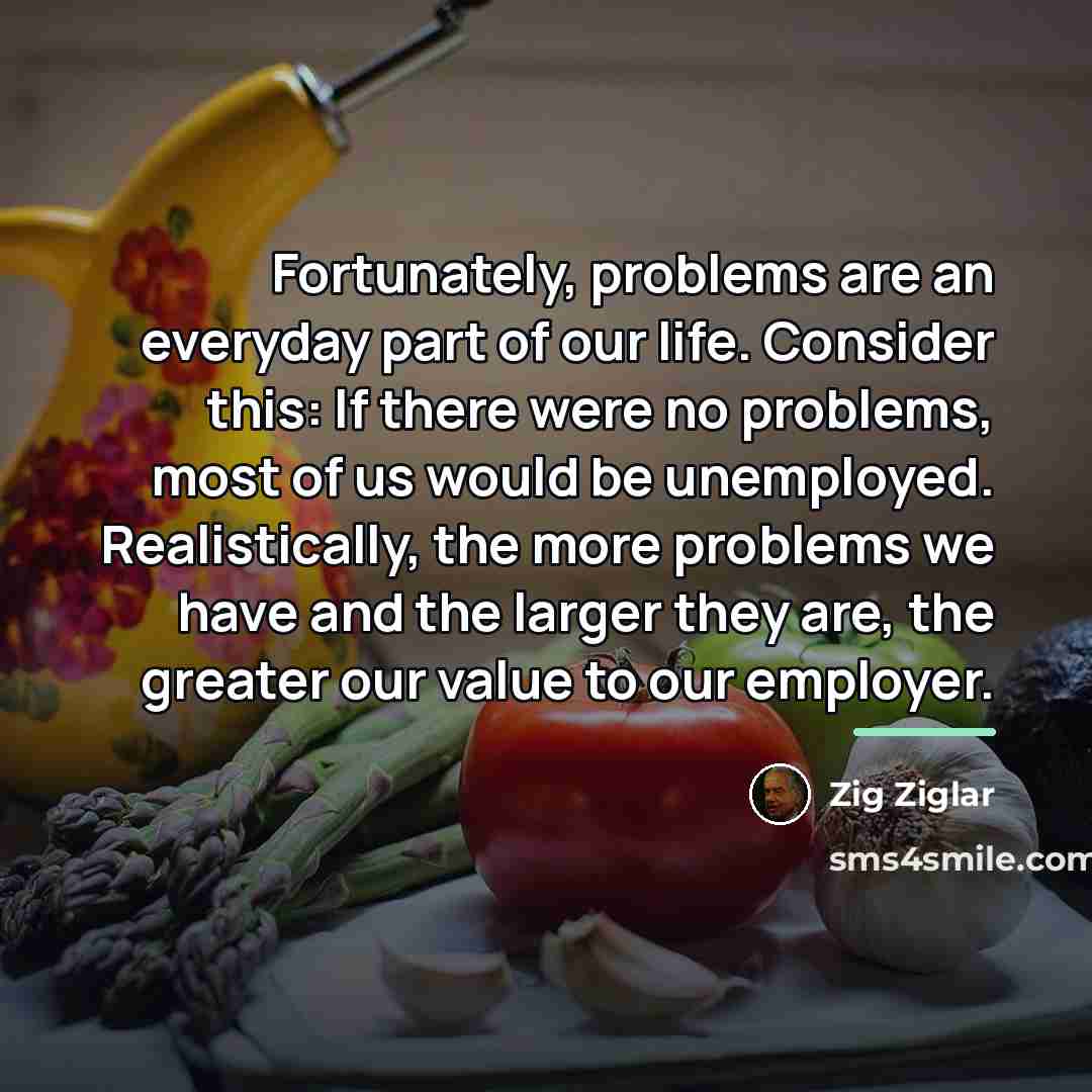 “Fortunately, problems are an everyday part of our life. Consider…” quote by Zig Ziglar