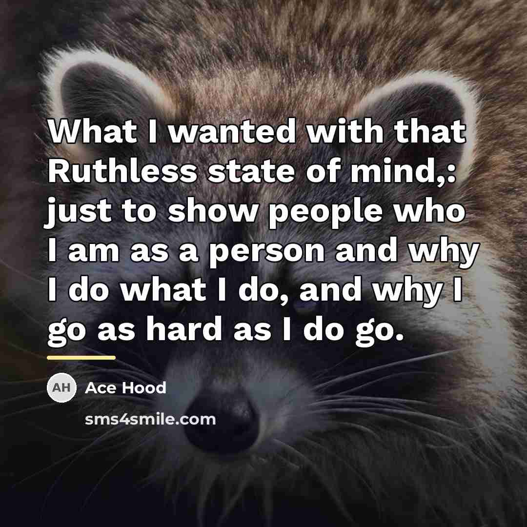 “What I wanted with that Ruthless state of mind,: just…” quote by Ace Hood