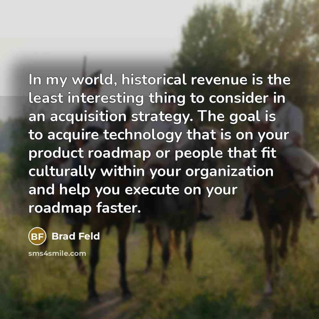 “In my world, historical revenue is the least interesting thing…” quote by Brad Feld