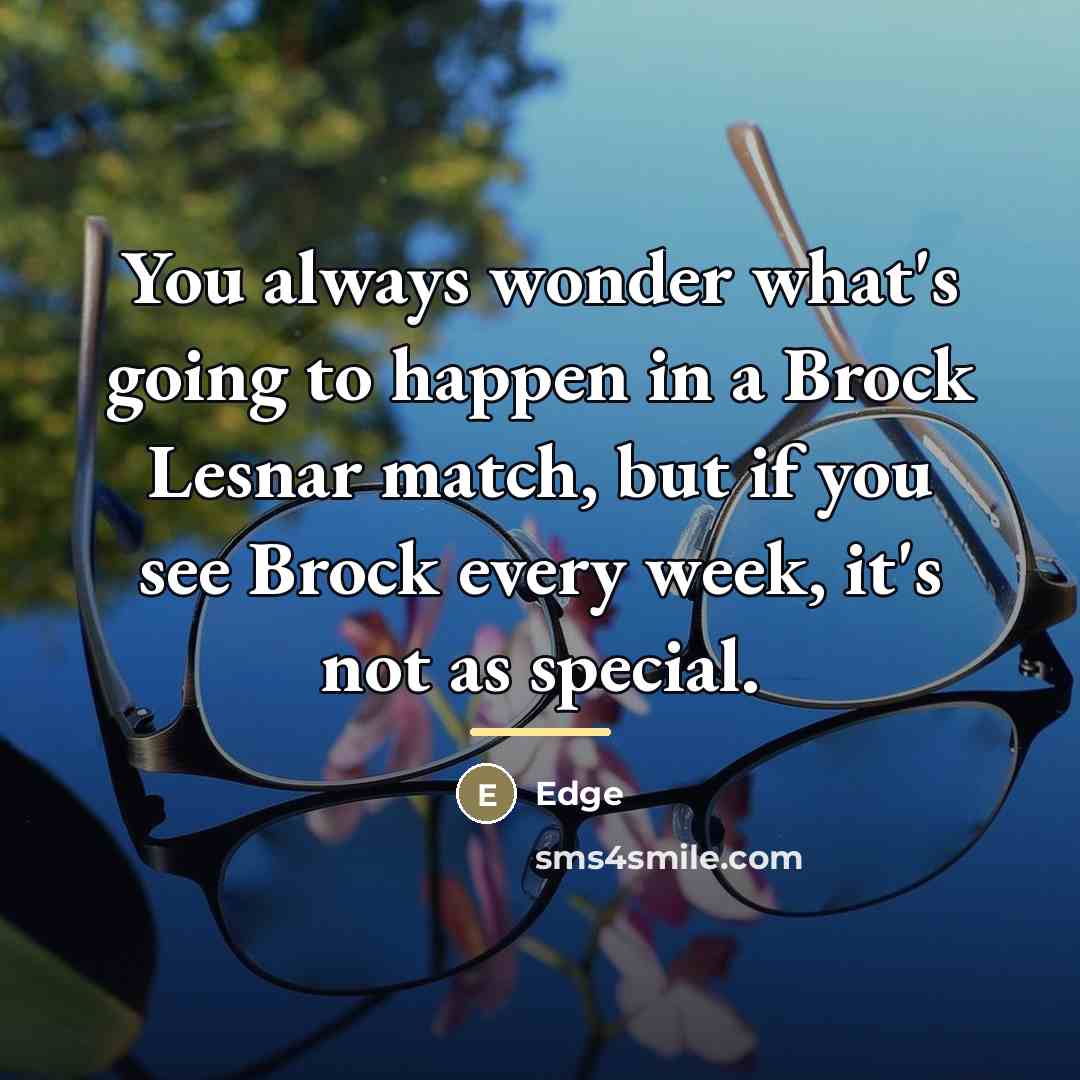 “You always wonder what's going to happen in a Brock…” quote by Edge