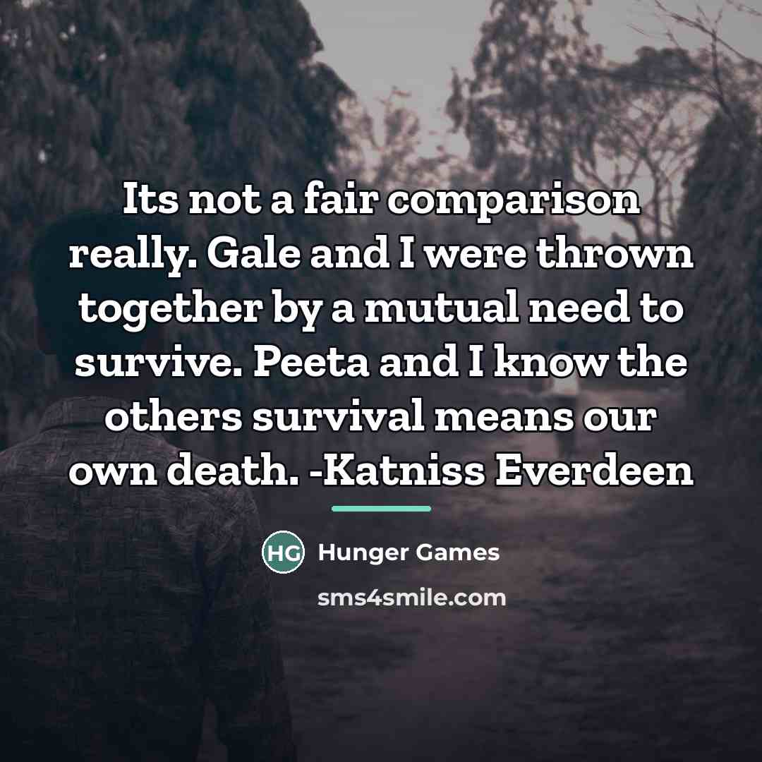 “Its not a fair comparison really. Gale and I were…” quote by Hunger Games