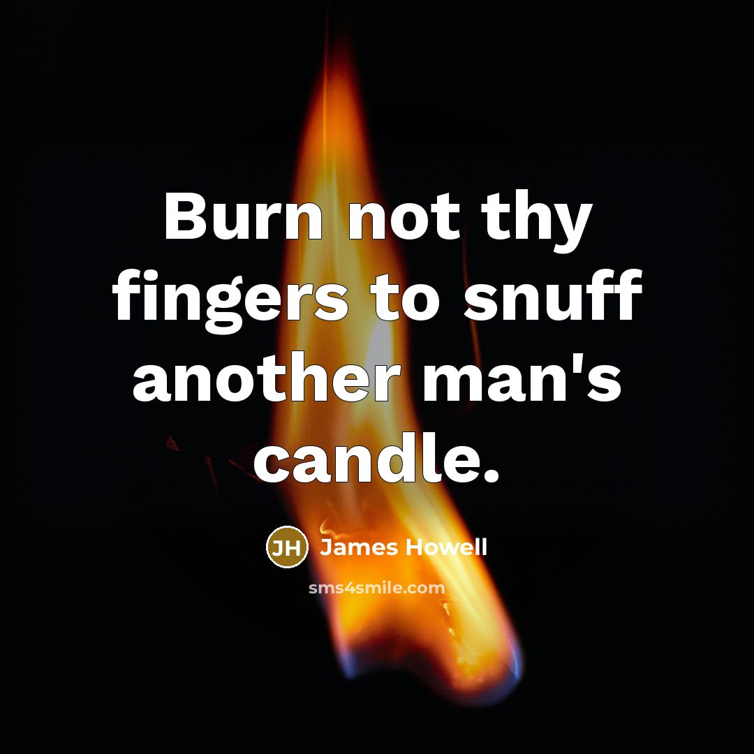 “Burn not thy fingers to snuff another man's candle.…” quote by James Howell