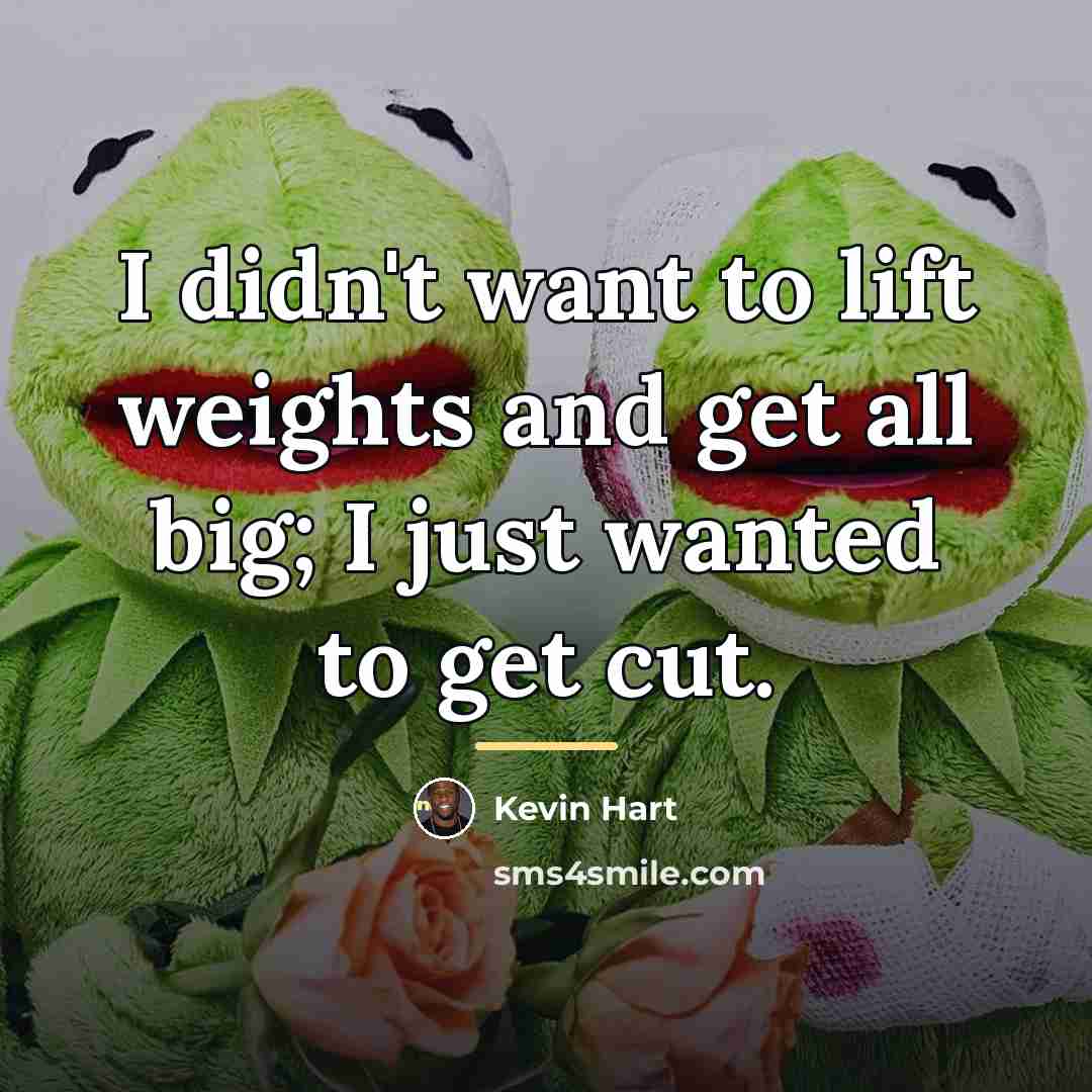 “I didn't want to lift weights and get all big;…” quote by Kevin Hart
