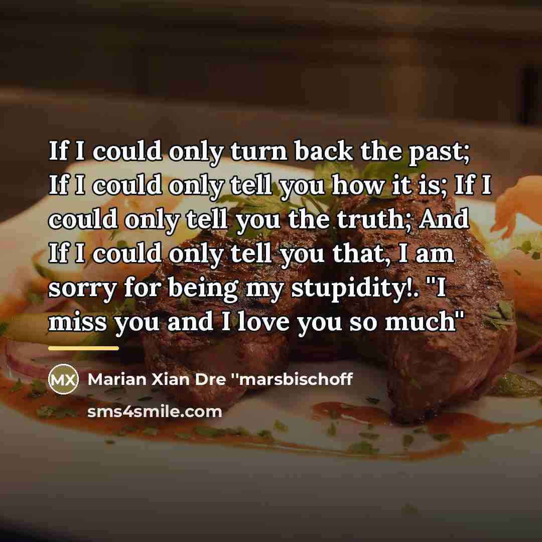 “If I could only turn back the past; If I…” quote by Marian Xian Dre