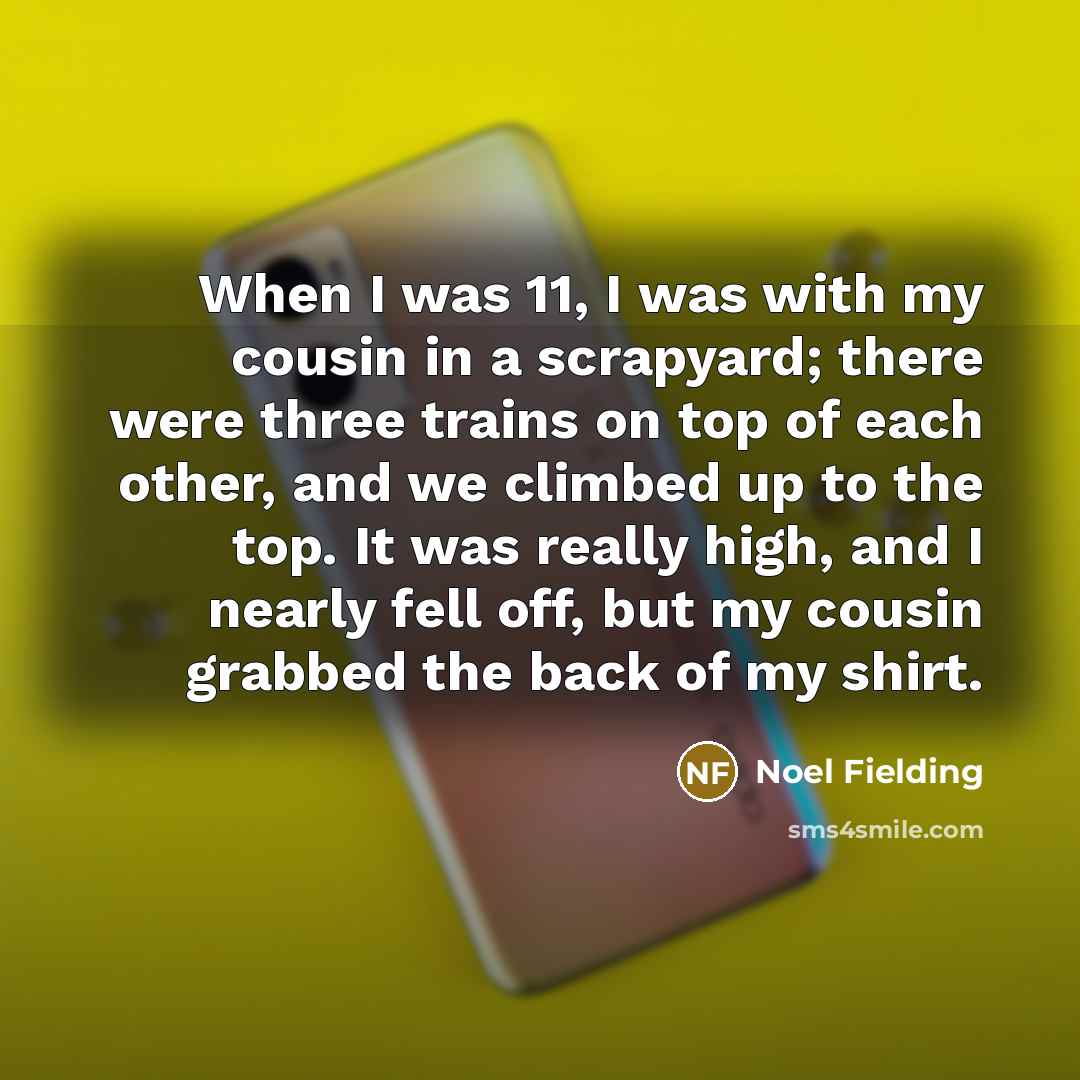 “When I was 11, I was with my cousin in…” quote by Noel Fielding