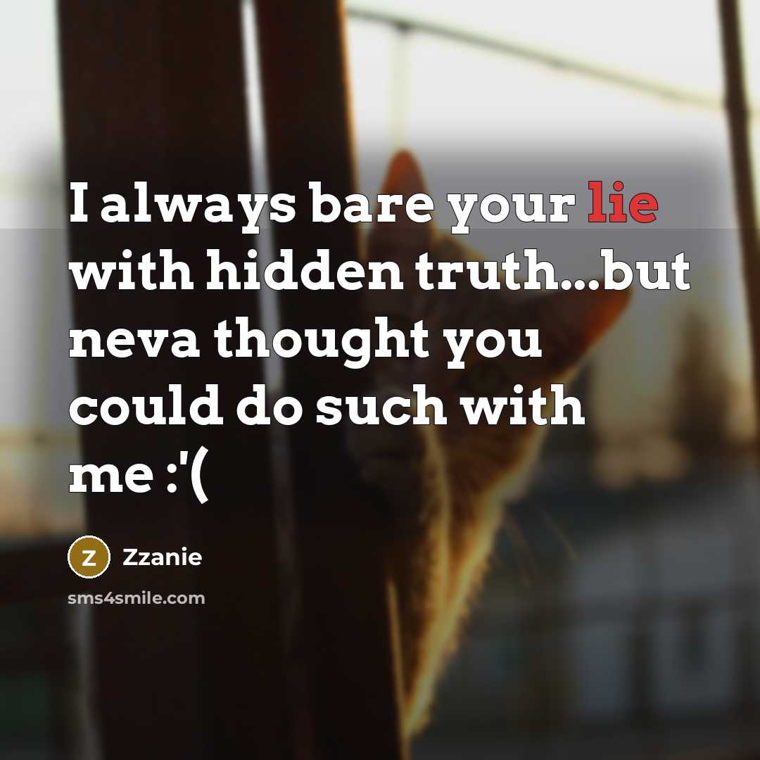 “I always bare your lie with hidden truth...but neva thought…” quote by Zzanie