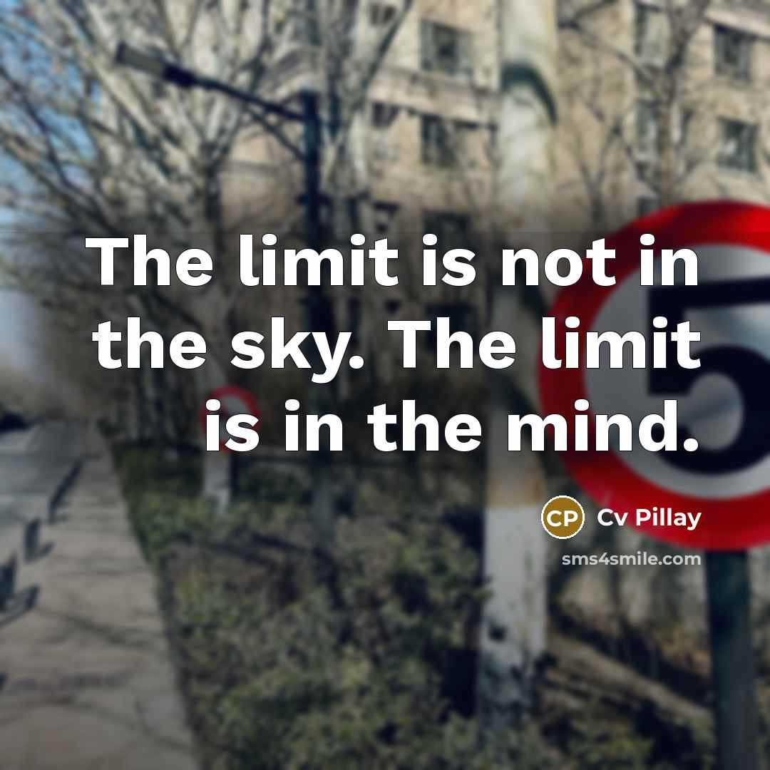 “The limit is not in the sky. The limit is…” quote by Cv Pillay