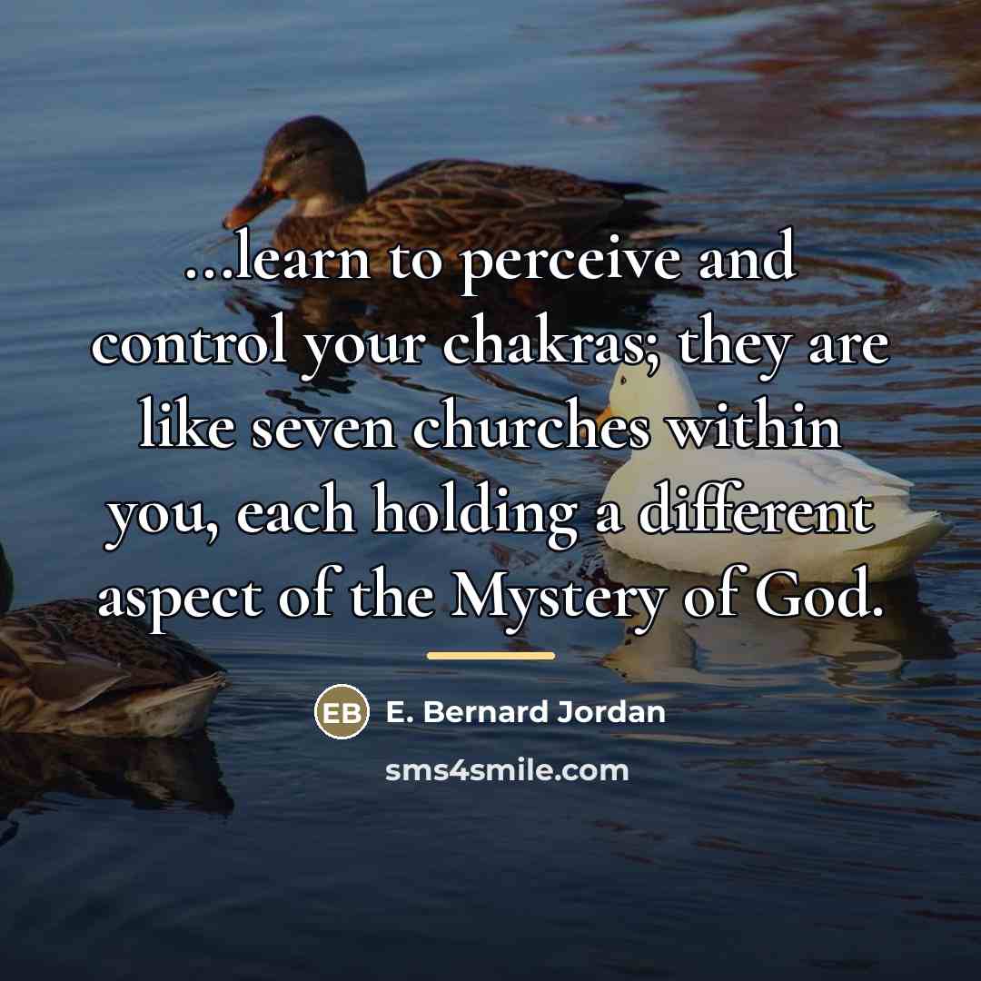 “...learn to perceive and control your chakras; they are like…” quote by E. Bernard Jordan