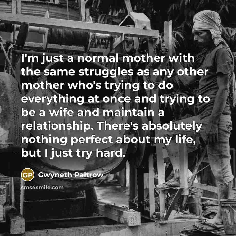 “I'm just a normal mother with the same struggles as…” quote by Gwyneth Paltrow