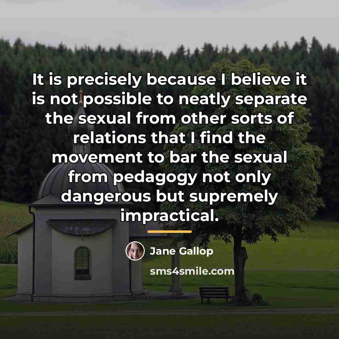 “It is precisely because I believe it is not possible…” quote by Jane Gallop