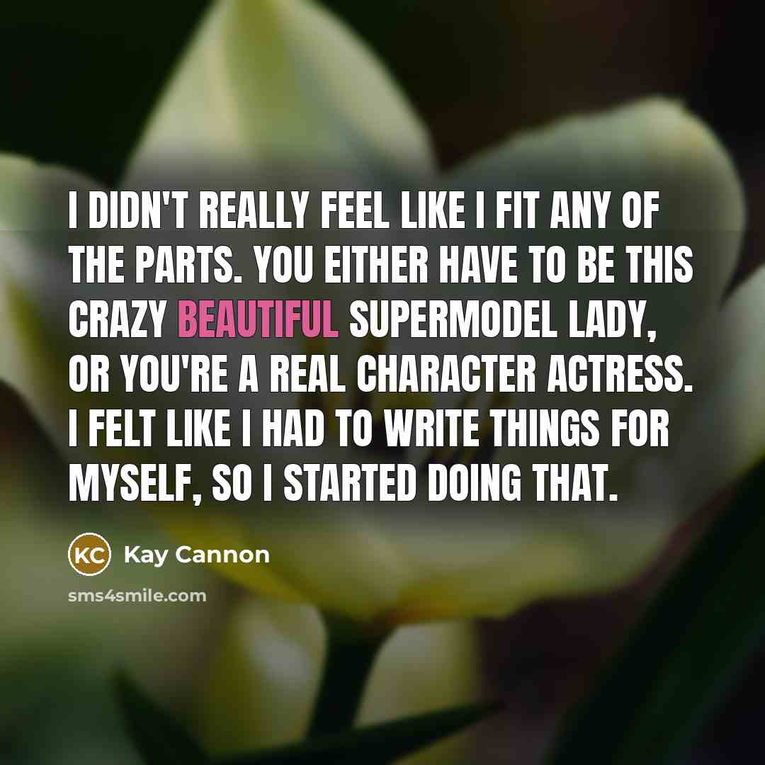 “I didn't really feel like I fit any of the…” quote by Kay Cannon