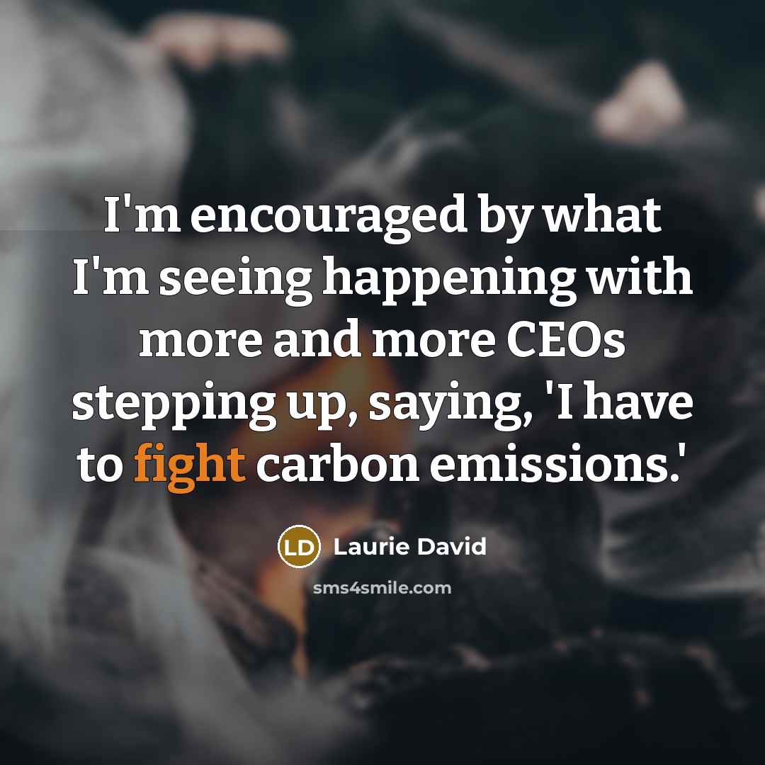 “I'm encouraged by what I'm seeing happening with more and…” quote by Laurie David