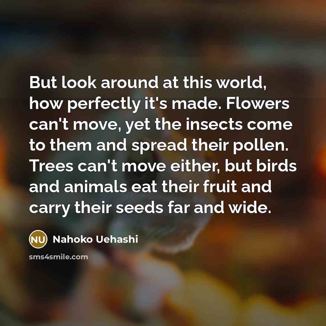 “But look around at this world, how perfectly it's made.…” quote by Nahoko Uehashi