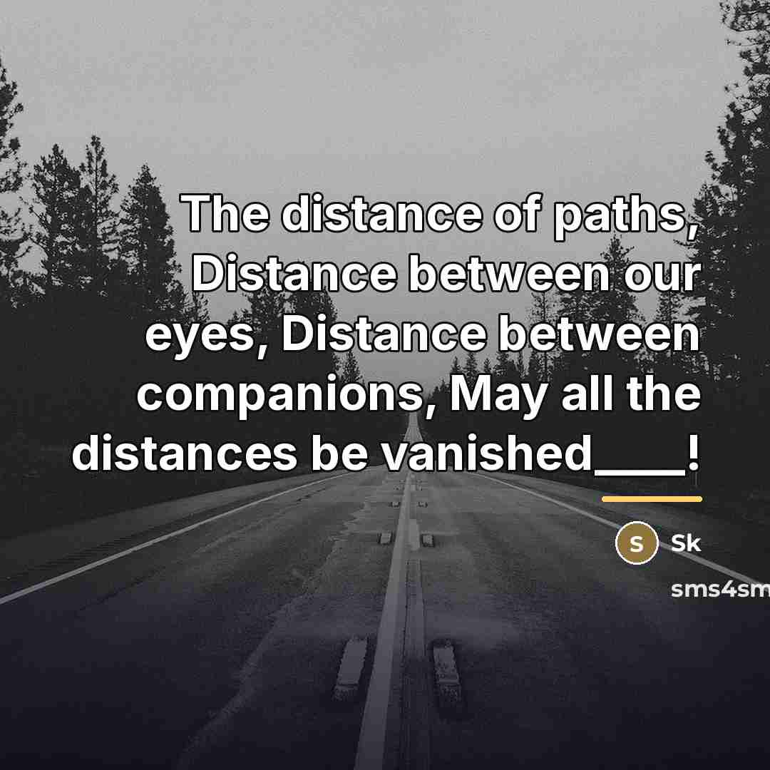“The distance of paths, Distance between our eyes, Distance between…” quote by SK