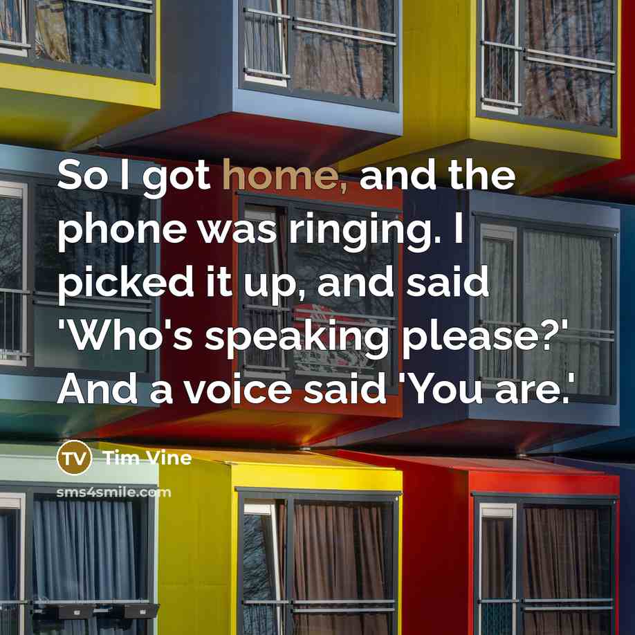 “So I got home, and the phone was ringing. I…” quote by Tim Vine