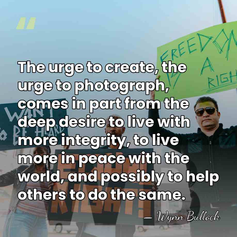 The urge to create, the urge to photograph, comes in part from&hellip; - Wynn Bullock