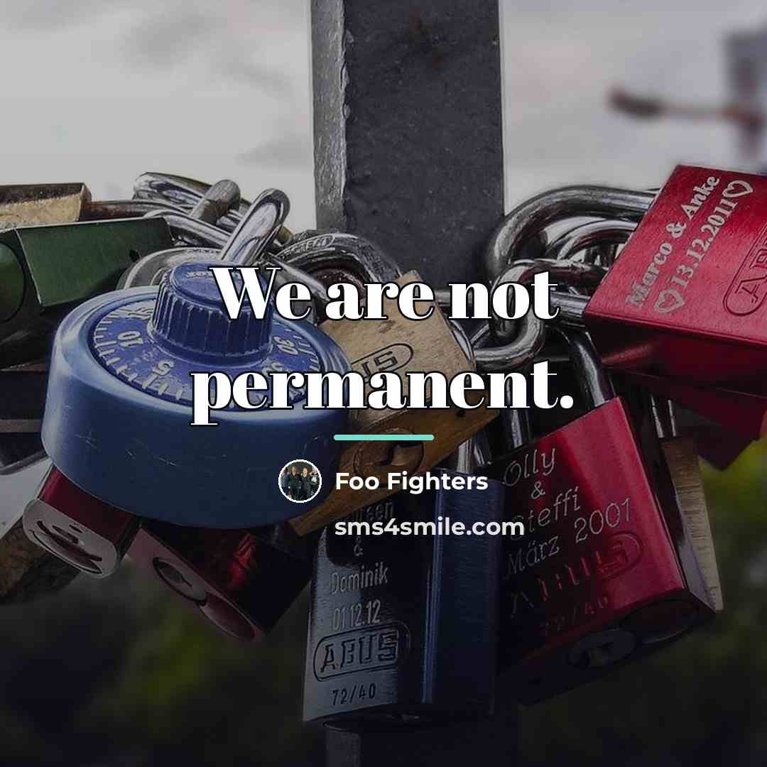 “We are not permanent.…” quote by Foo Fighters