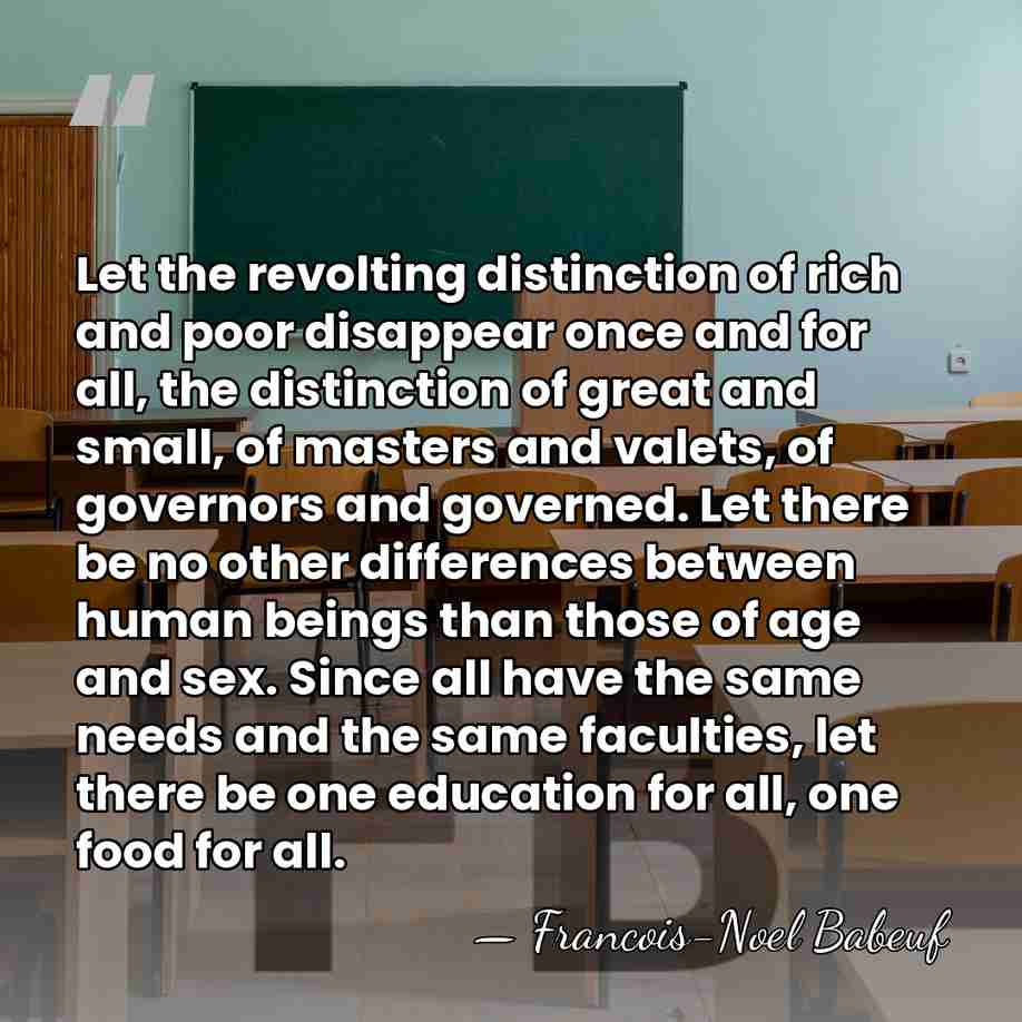 Let the revolting distinction of rich and poor disappear once and for&hellip; - Francois-Noel Babeuf