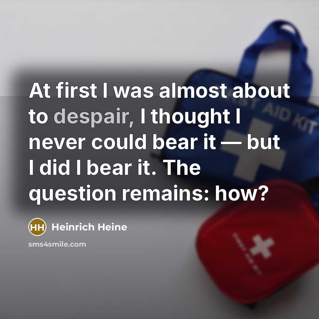 “At first I was almost about to despair, I thought…” quote by Heinrich Heine