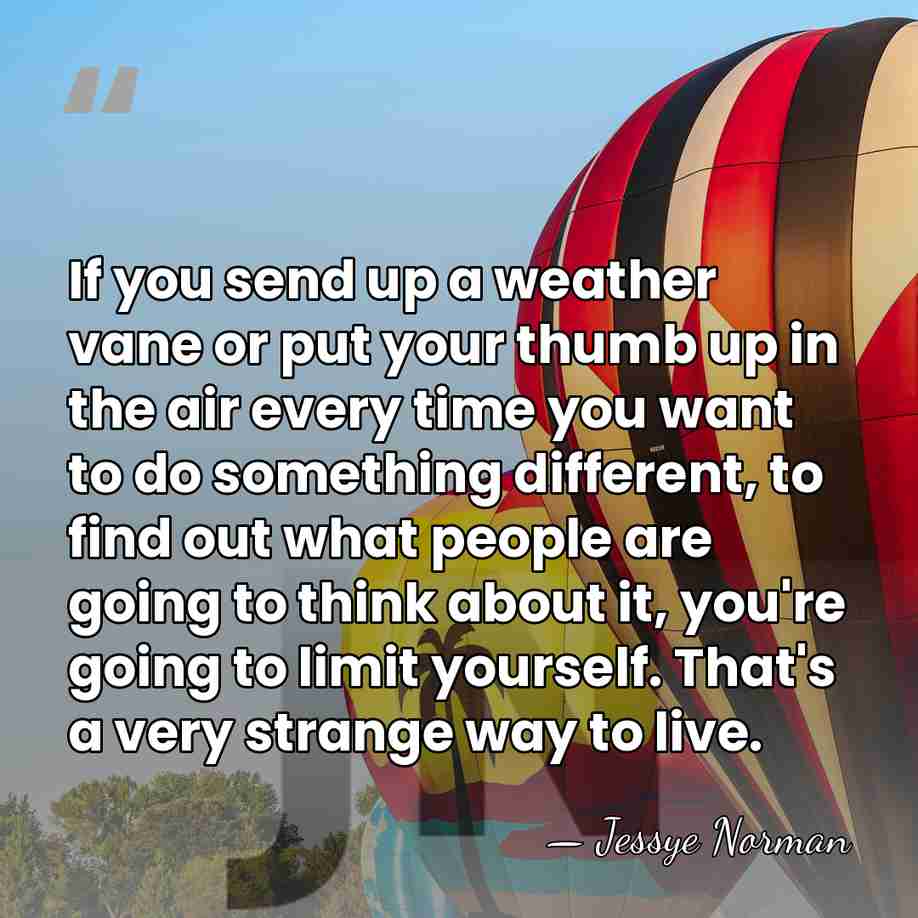 If you send up a weather vane or put your thumb up&hellip; - Jessye Norman