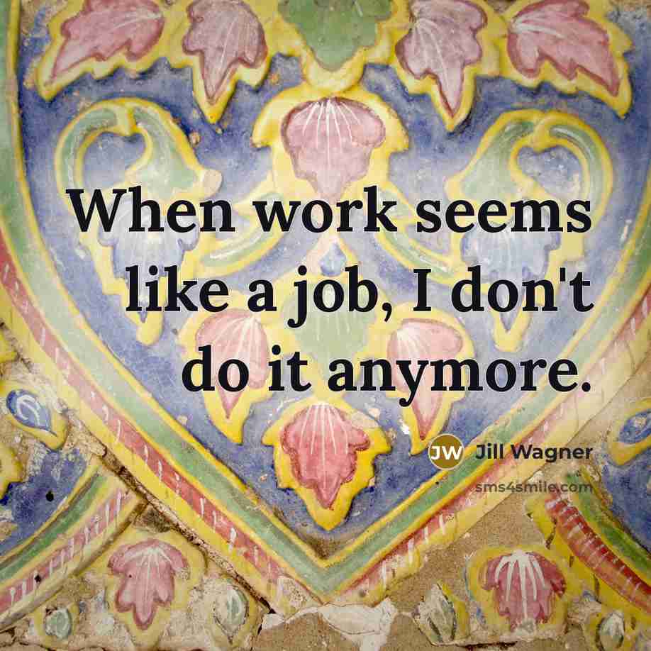 “When work seems like a job, I don't do it…” quote by Jill Wagner
